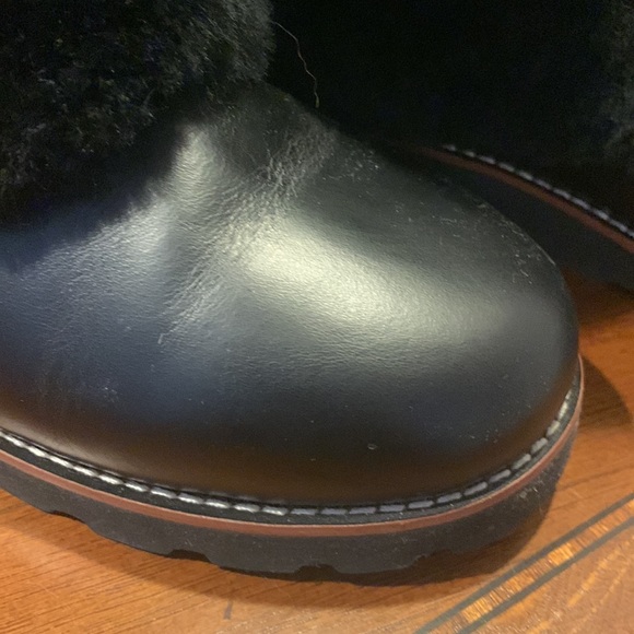 UGG Black Leather Mid Calf Boot - Picture 3 of 8